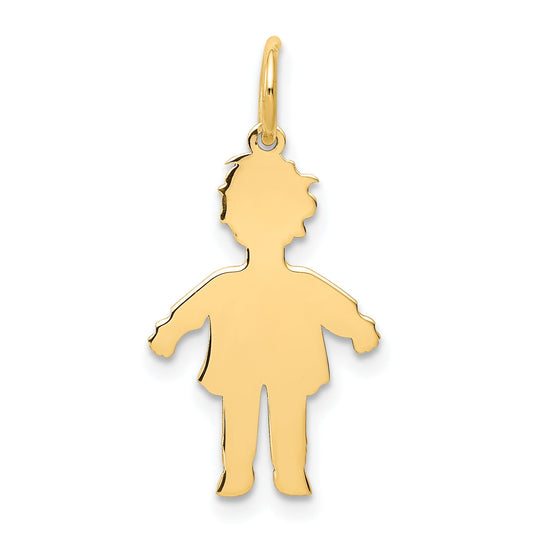 14K Yellow Gold Plain Polished Small Boy Charm