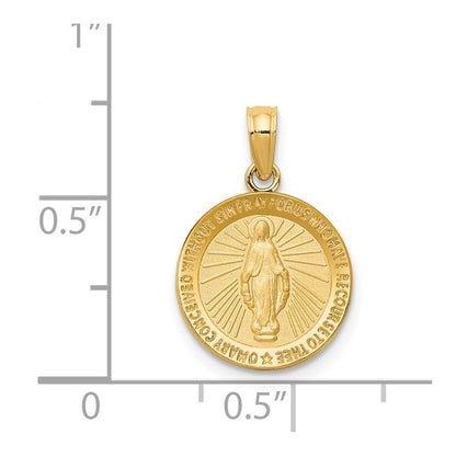 14K Yellow Gold Miraculous Medal Pendant