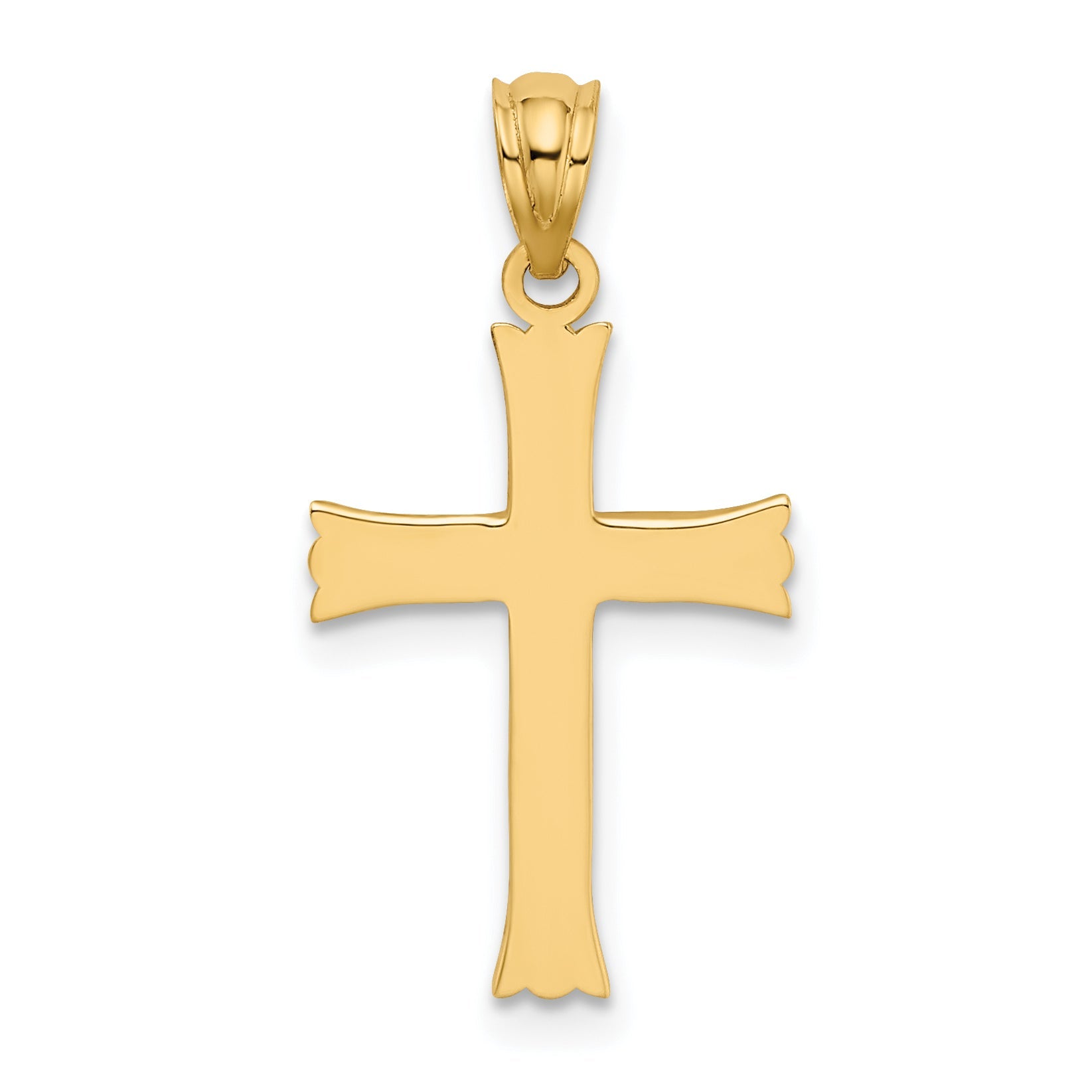 14K Yellow Gold Satin Cross Charm