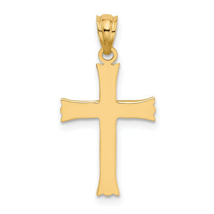 14K Yellow Gold Satin Cross Charm