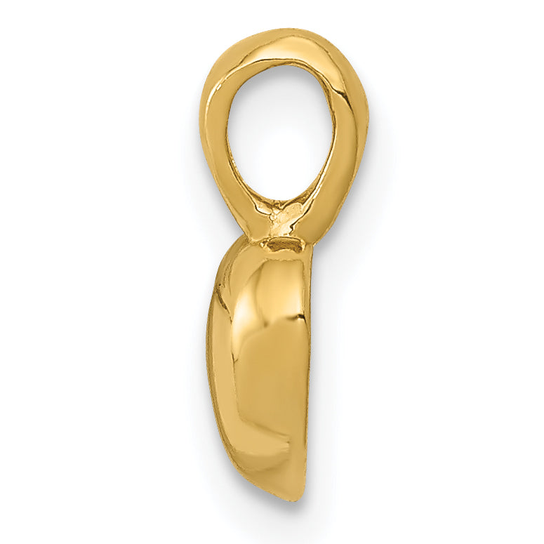 14K Yellow Gold Polished Domed Heart Charm