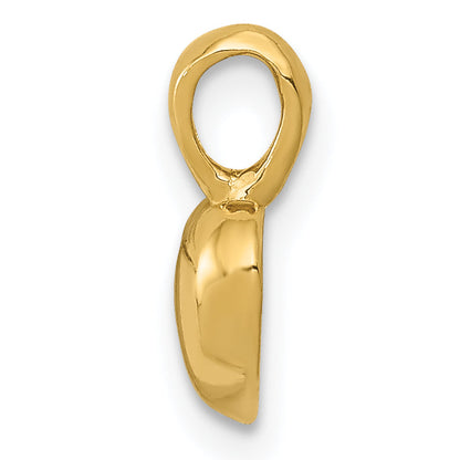 14K Yellow Gold Polished Domed Heart Charm