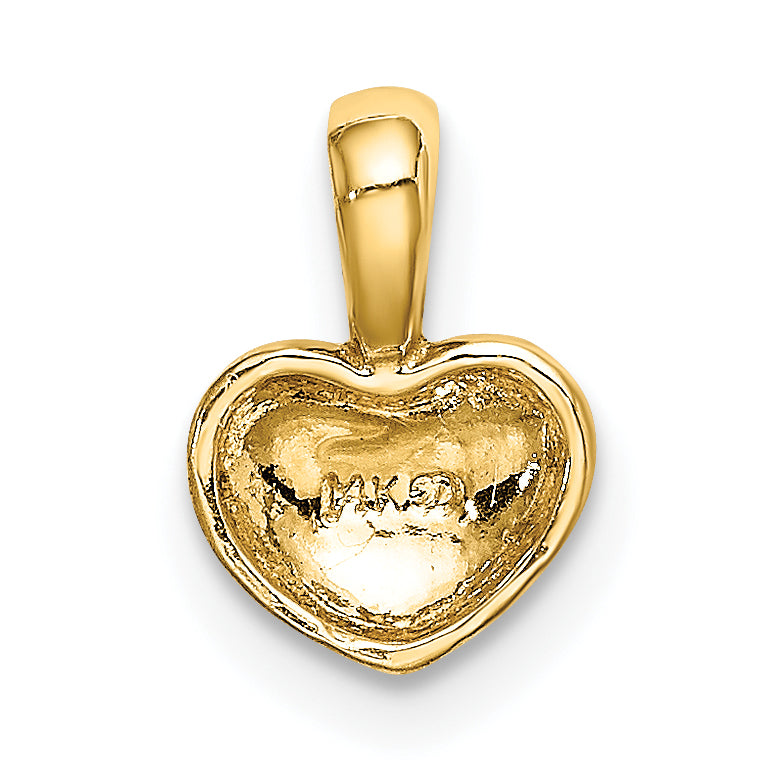 14K Yellow Gold Polished Domed Heart Charm