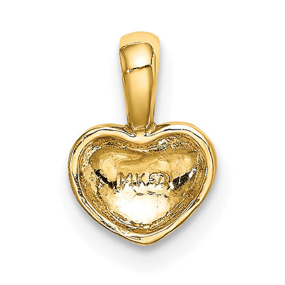14K Yellow Gold Polished Domed Heart Charm