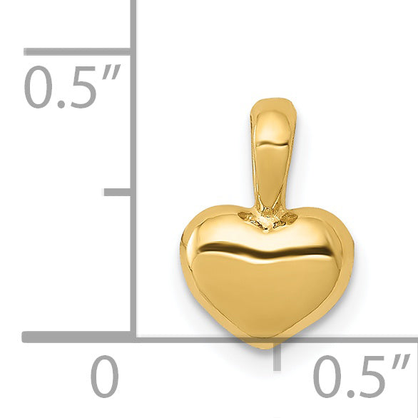14K Yellow Gold Polished Domed Heart Charm