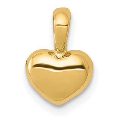 14K Yellow Gold Polished Domed Heart Charm