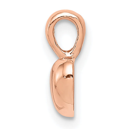 14K Rose Gold Polished Domed Heart Charm