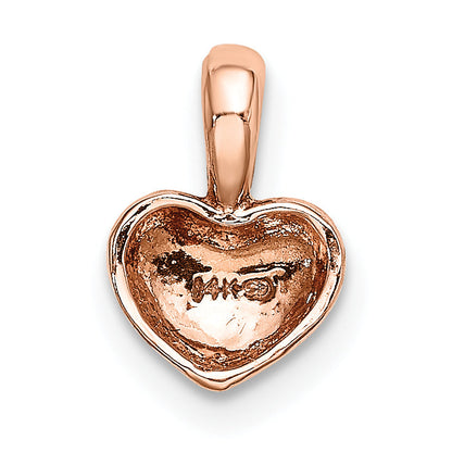 14K Rose Gold Polished Domed Heart Charm
