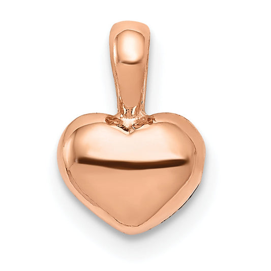 14K Rose Gold Polished Domed Heart Charm