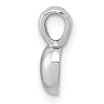 14K White Gold Polished Domed Heart Charm
