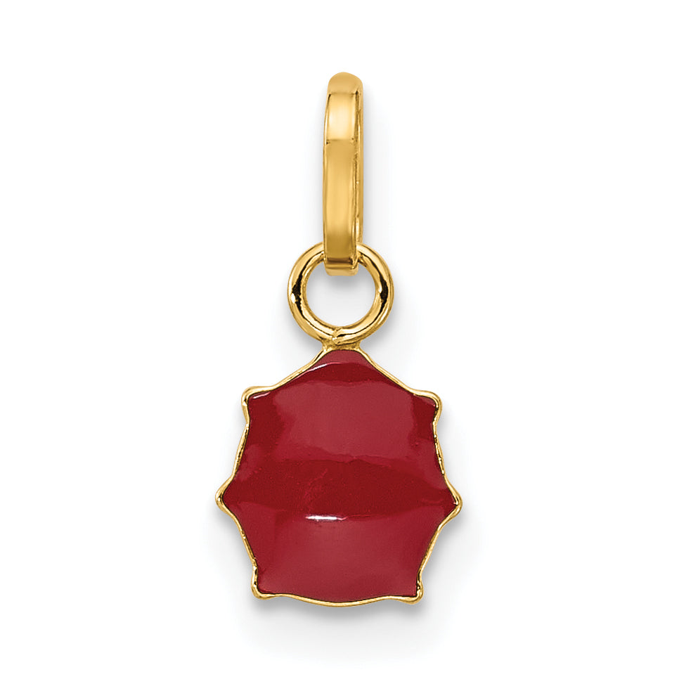 14K Yellow Gold Enameled Ladybug Charm