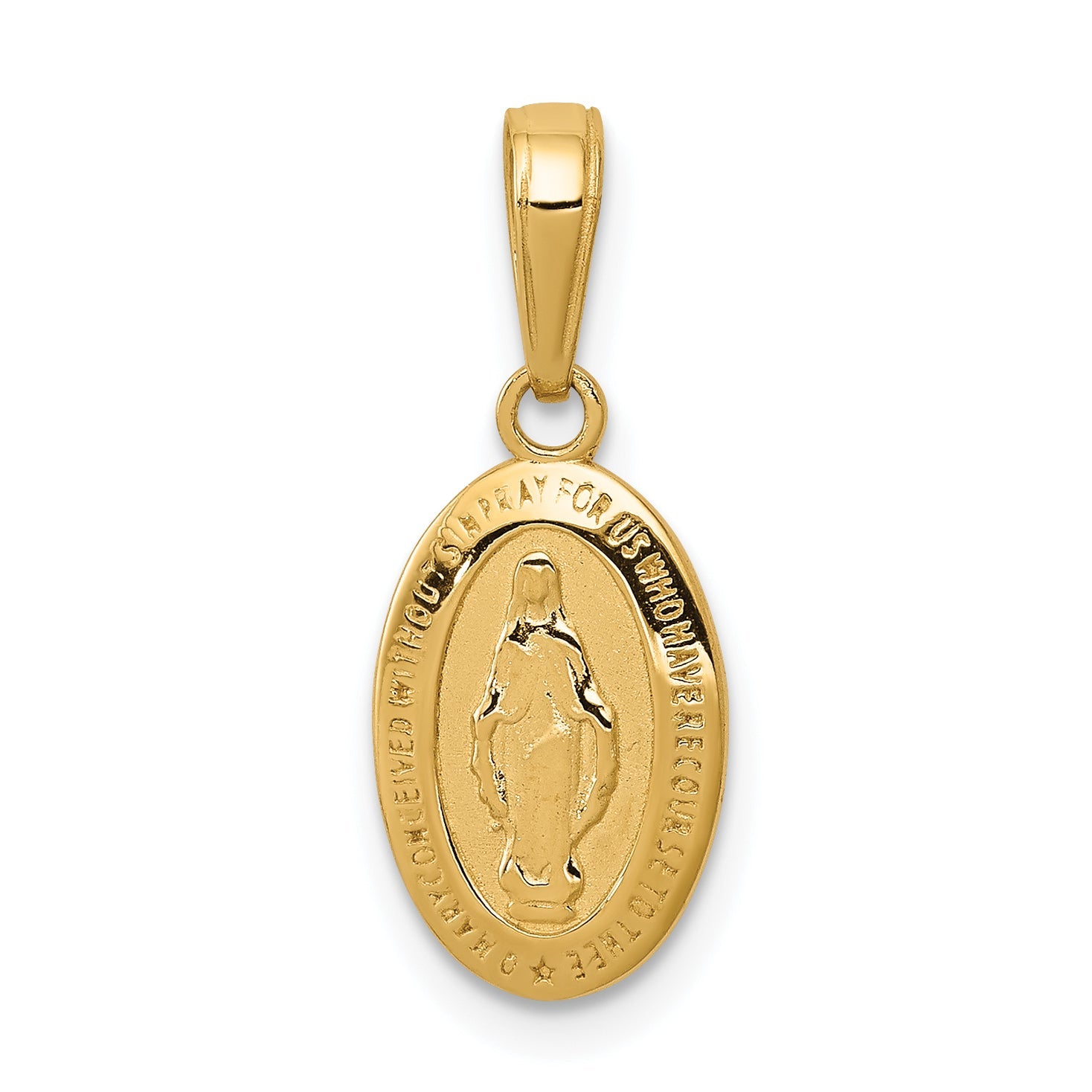 14K Yellow Gold Miraculous Medal Charm