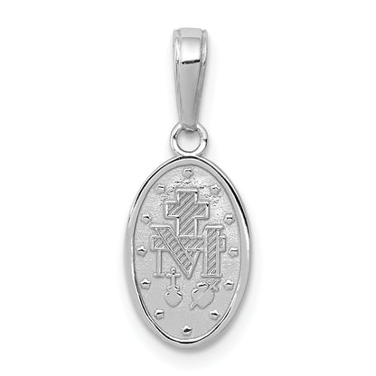 14K White Gold Miraculous Medal Charm