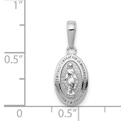 14K White Gold Miraculous Medal Charm