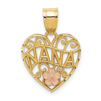 10K Two-Tone 10K Two-Tone Nana Heart Pendant