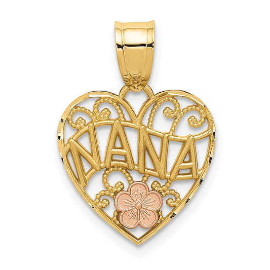 10K Two-Tone 10K Two-Tone Nana Heart Pendant