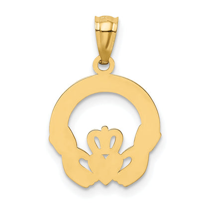 14K Yellow Gold Claddagh Charm