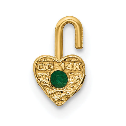 14K Yellow Gold 14Ky May Synthetic Birthstone Heart Charm