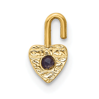 14K Yellow Gold 14Ky June Synthetic Birthstone Heart Charm