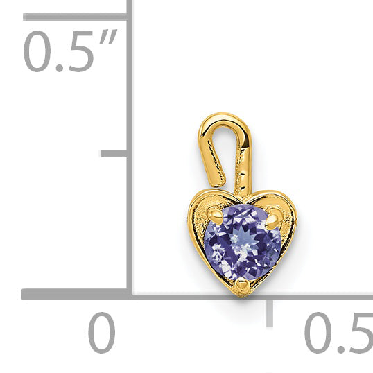14K Yellow Gold 14Ky June Synthetic Birthstone Heart Charm