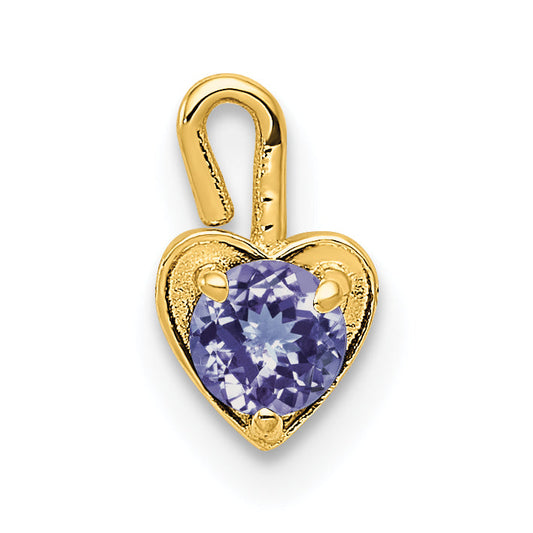14K Yellow Gold 14Ky June Synthetic Birthstone Heart Charm