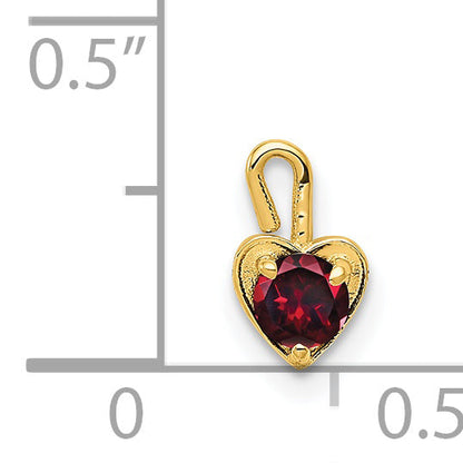 14K Yellow Gold 14Ky July Synthetic Birthstone Heart Charm