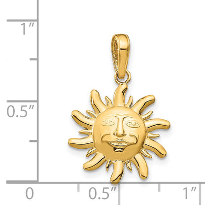 14K Yellow Gold Polished Small Sun Charm