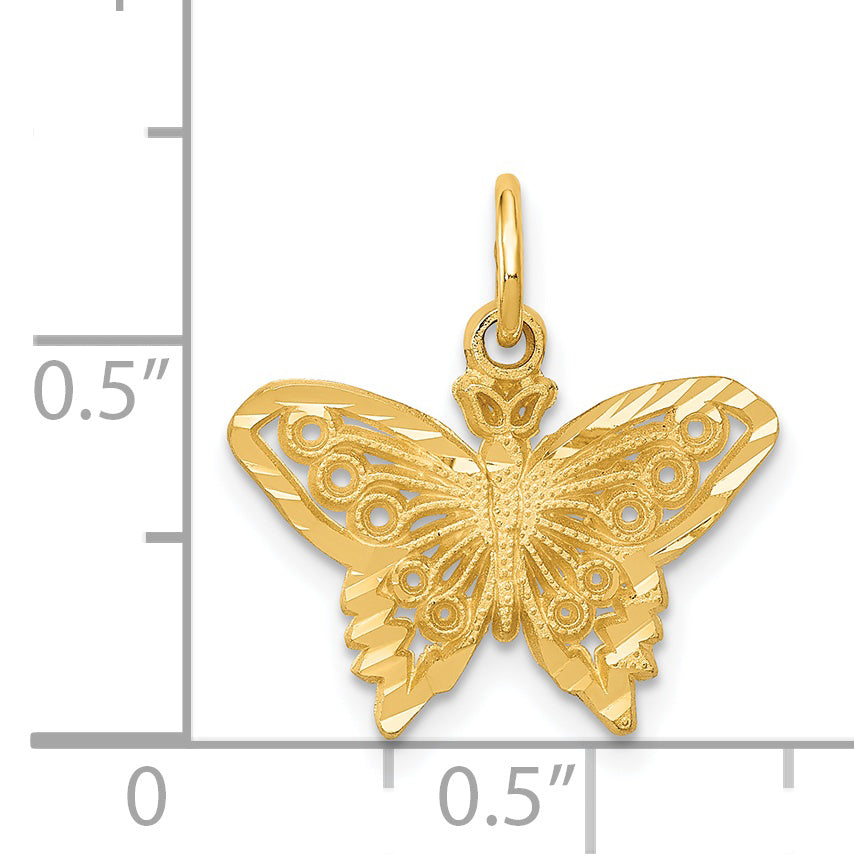 14K Yellow Gold Butterfly Charm