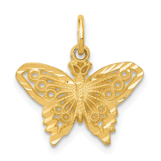 14K Yellow Gold Butterfly Charm