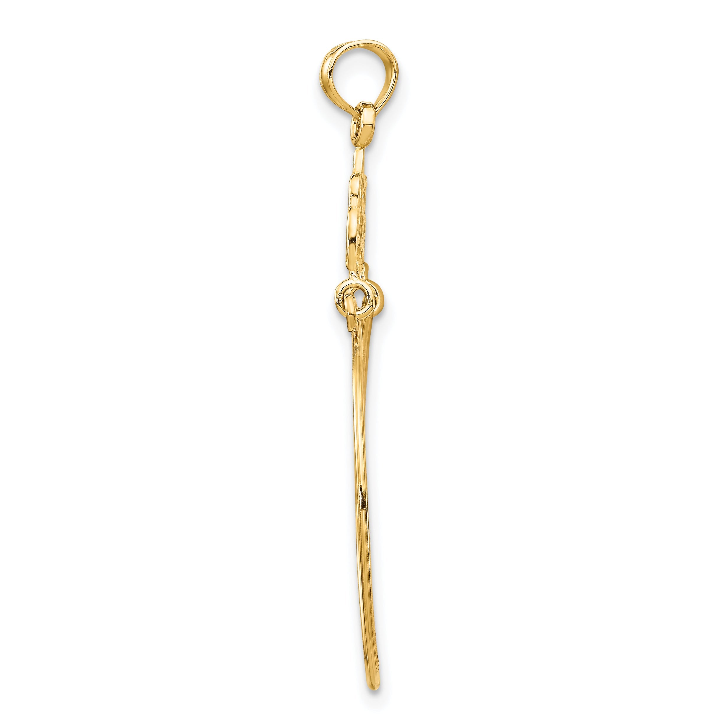 14K Yellow Gold Filigree Charm Holder