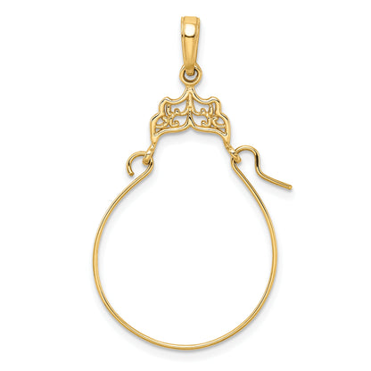 14K Yellow Gold Filigree Charm Holder