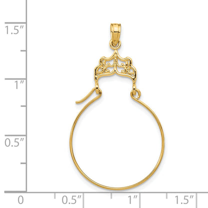 14K Yellow Gold Filigree Charm Holder