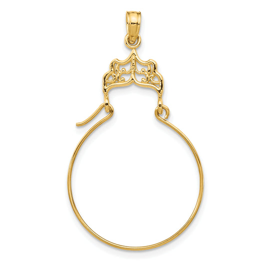 14K Yellow Gold Filigree Charm Holder