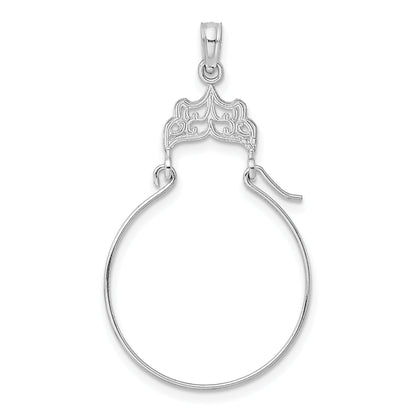 14K White Gold Filigree Charm Holder