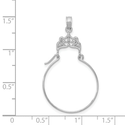 14K White Gold Filigree Charm Holder