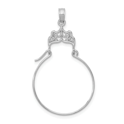 14K White Gold Filigree Charm Holder