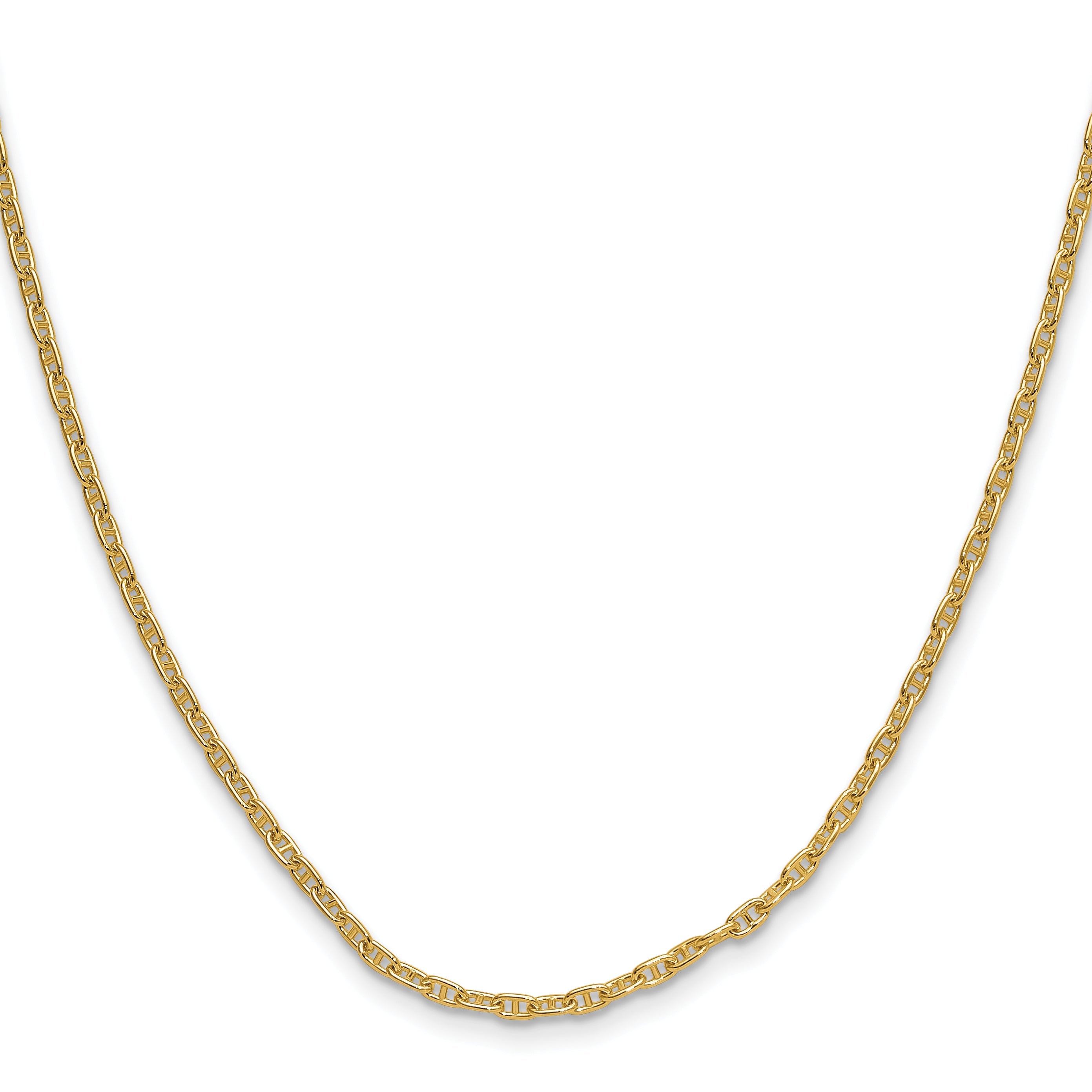24.00 Inch 14K 2.35mm Mariners Link Chain Necklace