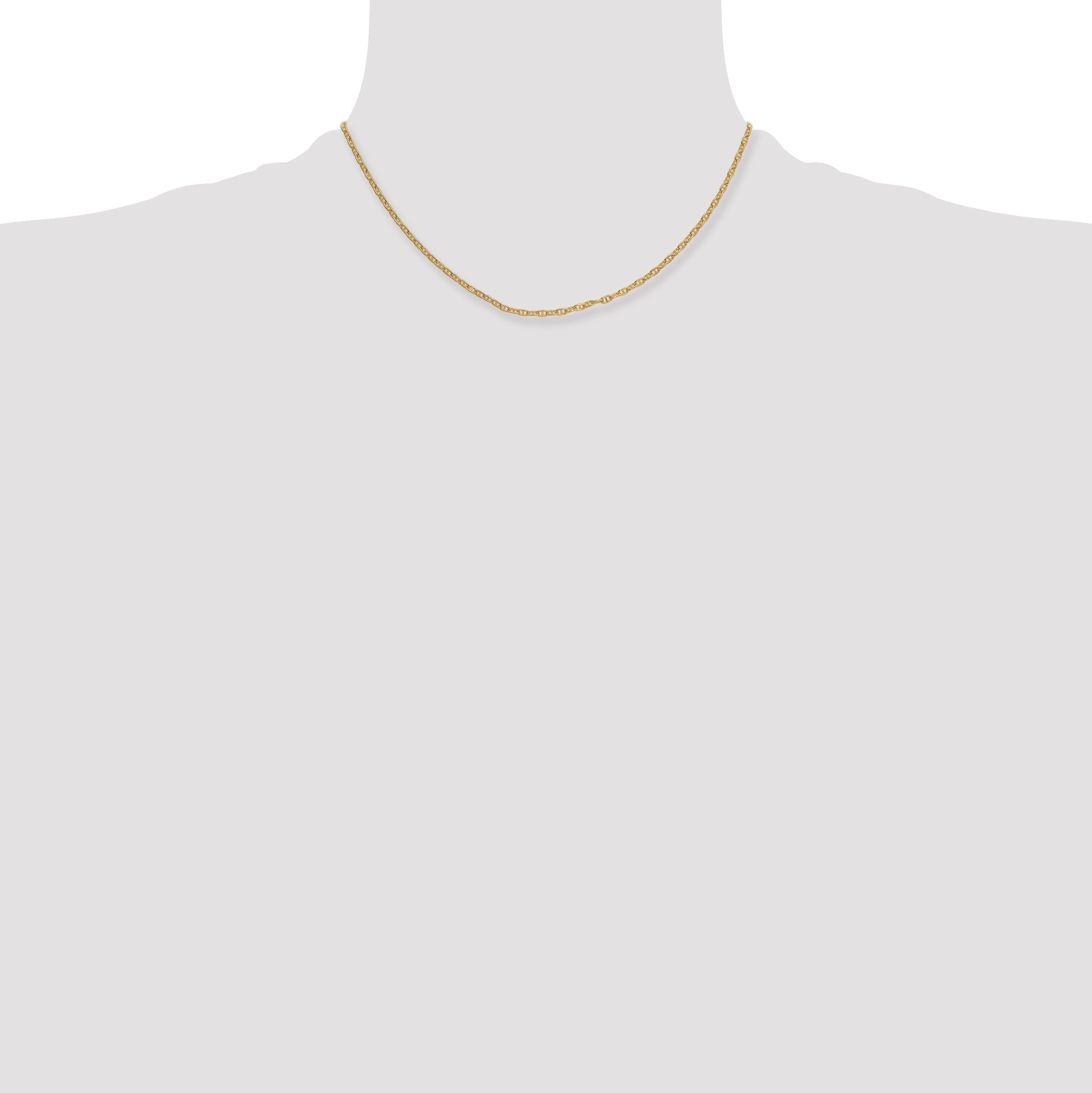 16.00 Inch 14K 2.35mm Mariners Link Chain Necklace