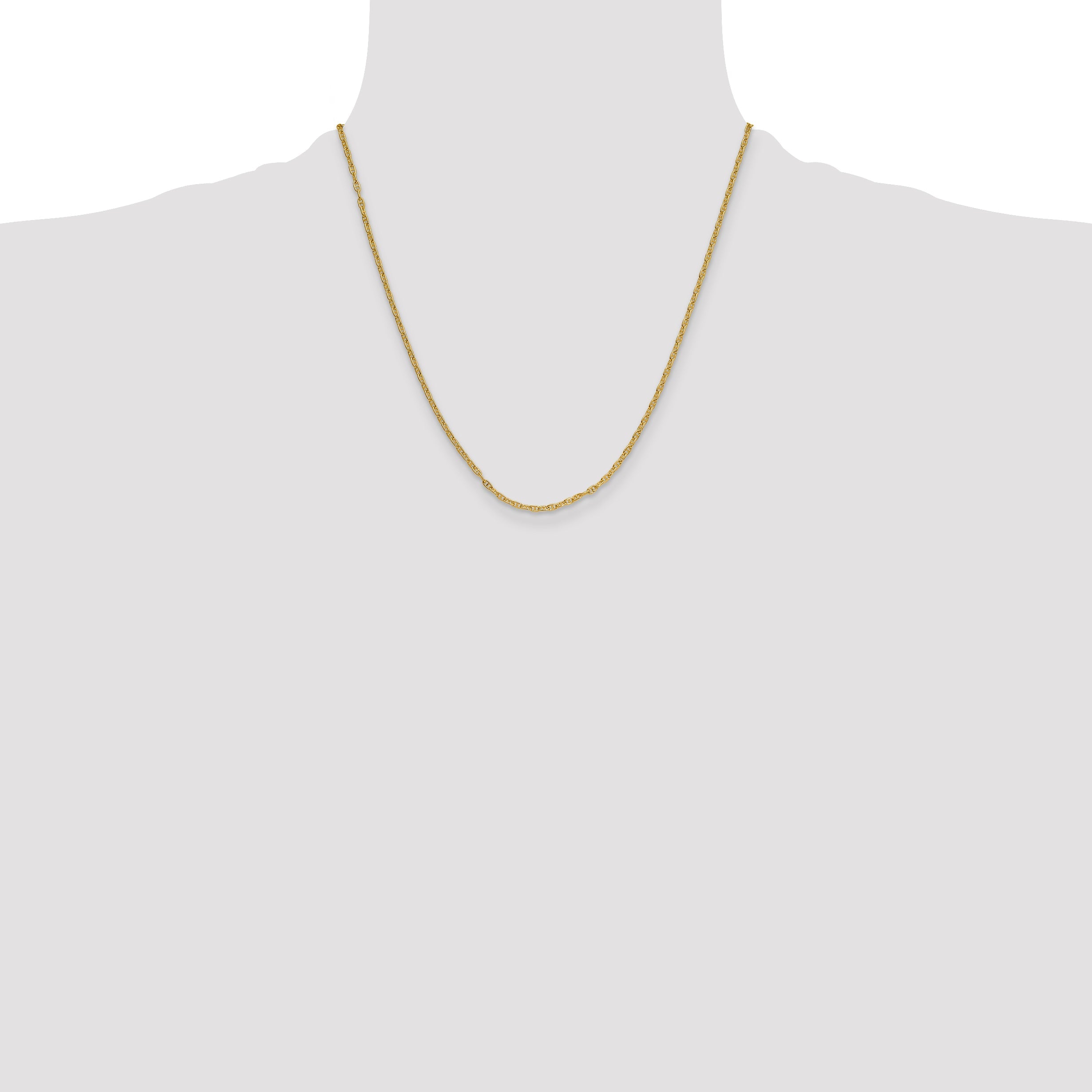20.00 Inch 14K 2.35mm Mariners Link Chain Necklace
