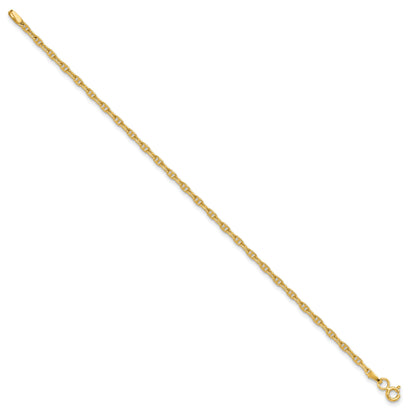 8.00 Inch 14K 2.35mm Mariners Link Chain Bracelet