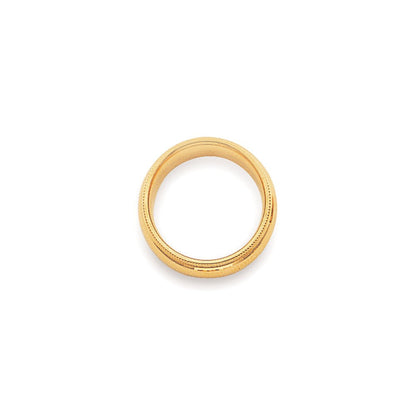 Solid 18K Yellow Gold 4mm Milgrain Comfort Wedding Men's/Women's Wedding Band Ring Size 9