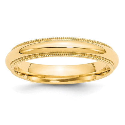Solid 18K Yellow Gold 4mm Milgrain Comfort Wedding Men's/Women's Wedding Band Ring Size 9