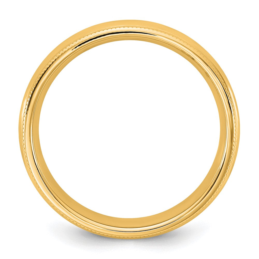 14K Yellow Gold 4.5mm Milgrain Comfort Fit Band