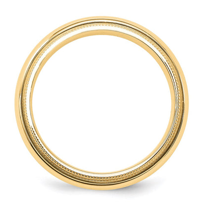 Solid 18K Yellow Gold 5mm Milgrain Comfort Wedding Men's/Women's Wedding Band Ring Size 6.5
