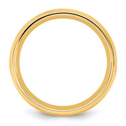 10K Yellow Gold 10Ky 5.5mm Milgrain Comfort Fit Band Size 10.5