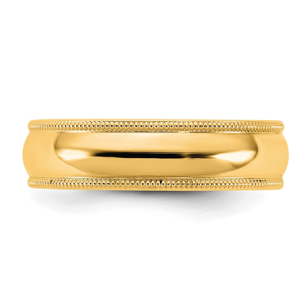 10K Yellow Gold 10Ky 5.5mm Milgrain Comfort Fit Band Size 12