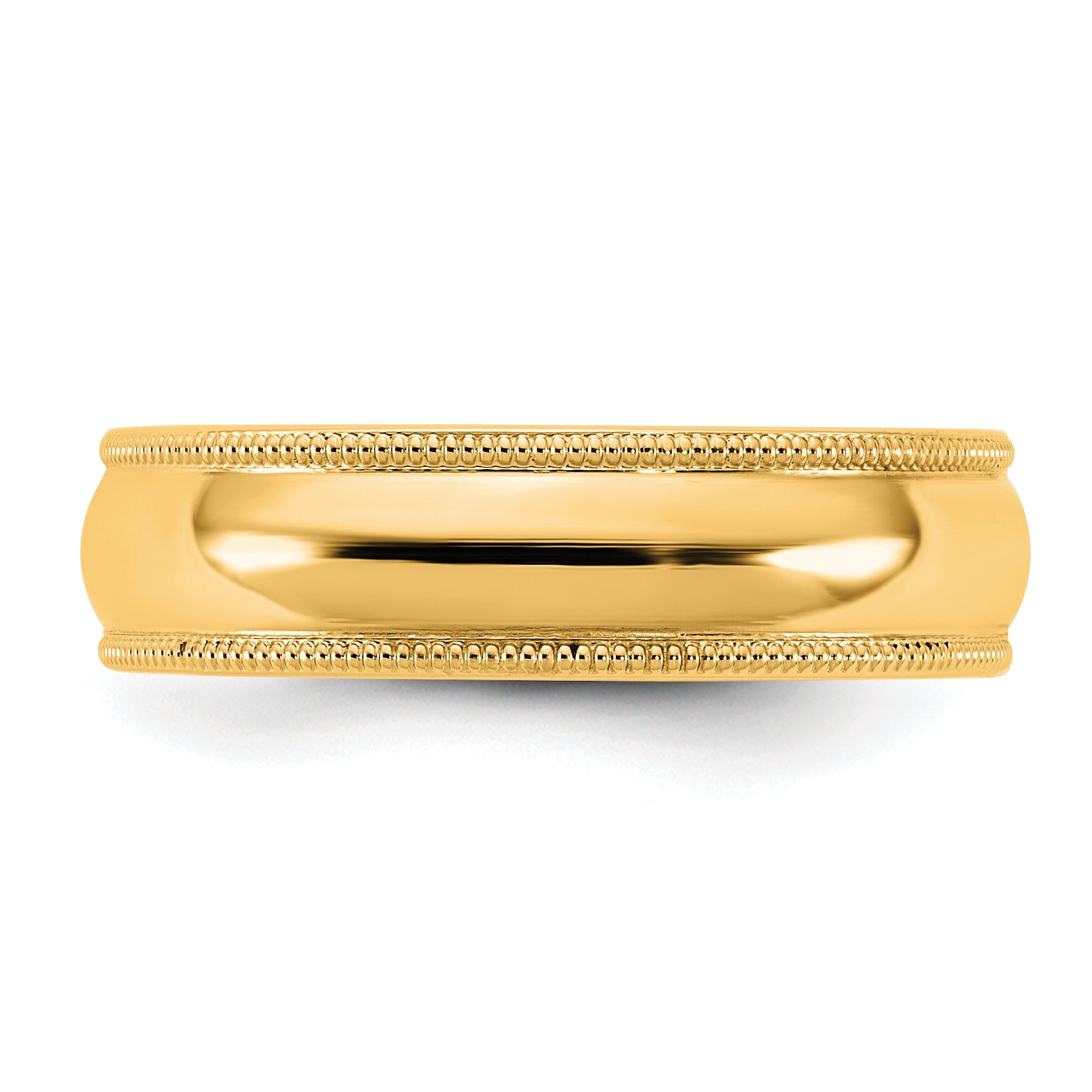 10K Yellow Gold 10Ky 5.5mm Milgrain Comfort Fit Band Size 13.5