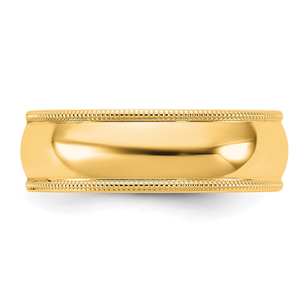 10K Yellow Gold 10Ky 6.5mm Milgrain Comfort Fit Band Size 6.5