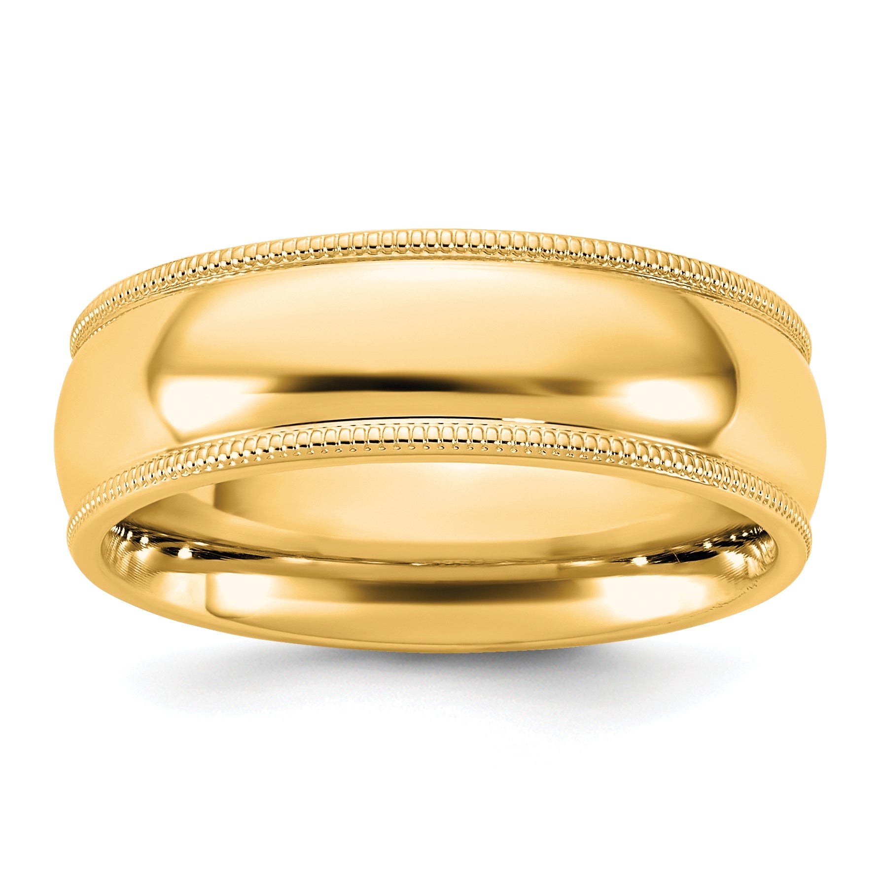 10K Yellow Gold 10Ky 6.5mm Milgrain Comfort Fit Band Size 11.5