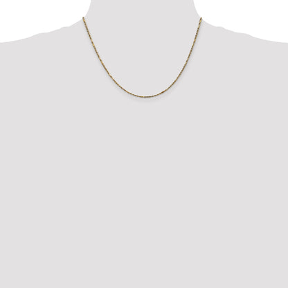 14K Yellow Gold 18 Inch 1.8mm Diamond-Cut Milano Rope With Lobster Clasp Chain Necklace